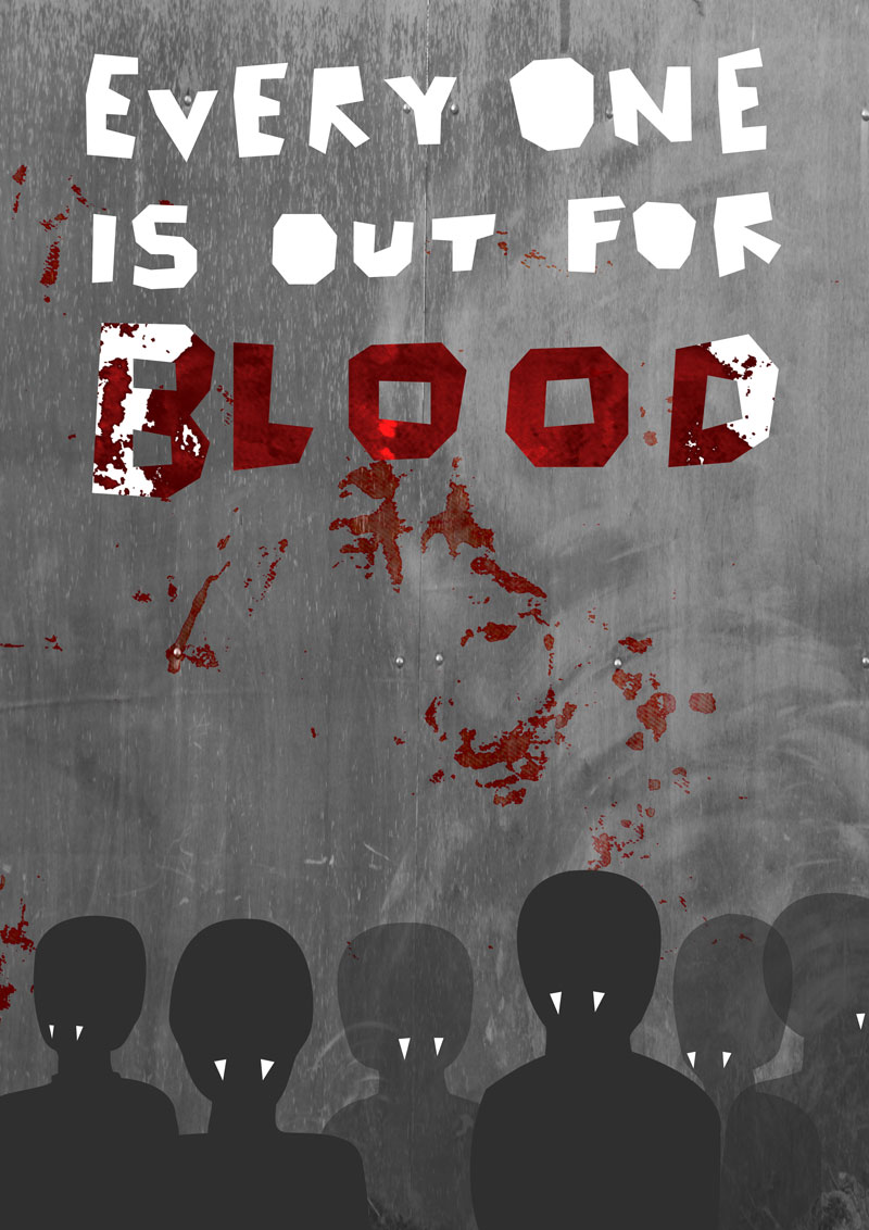 everyone is out for blood illustrated vampire poster