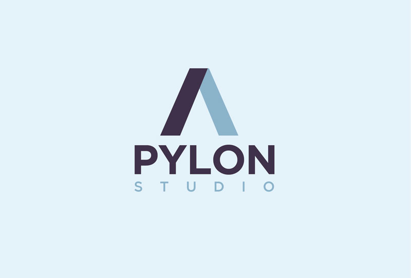 pylon geometric vector two-tone logo design