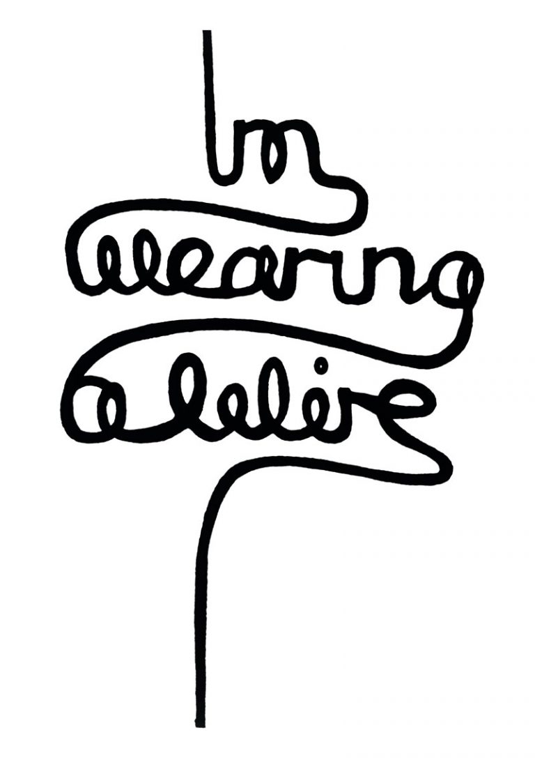 i'm wearing a wire hand lettering