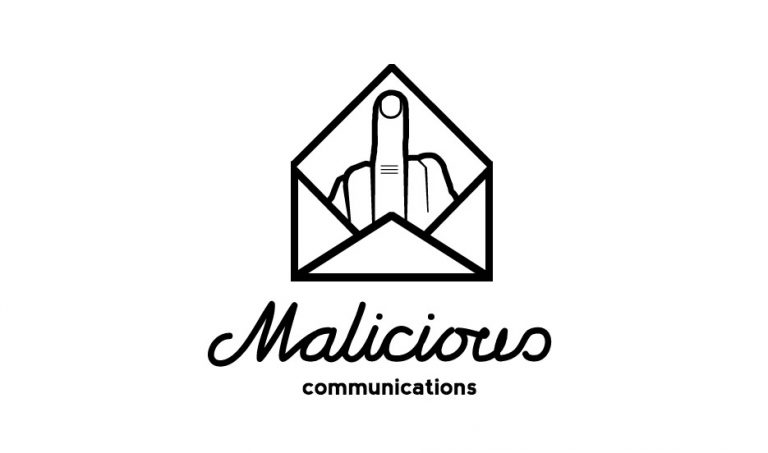 malicious communications logo concept