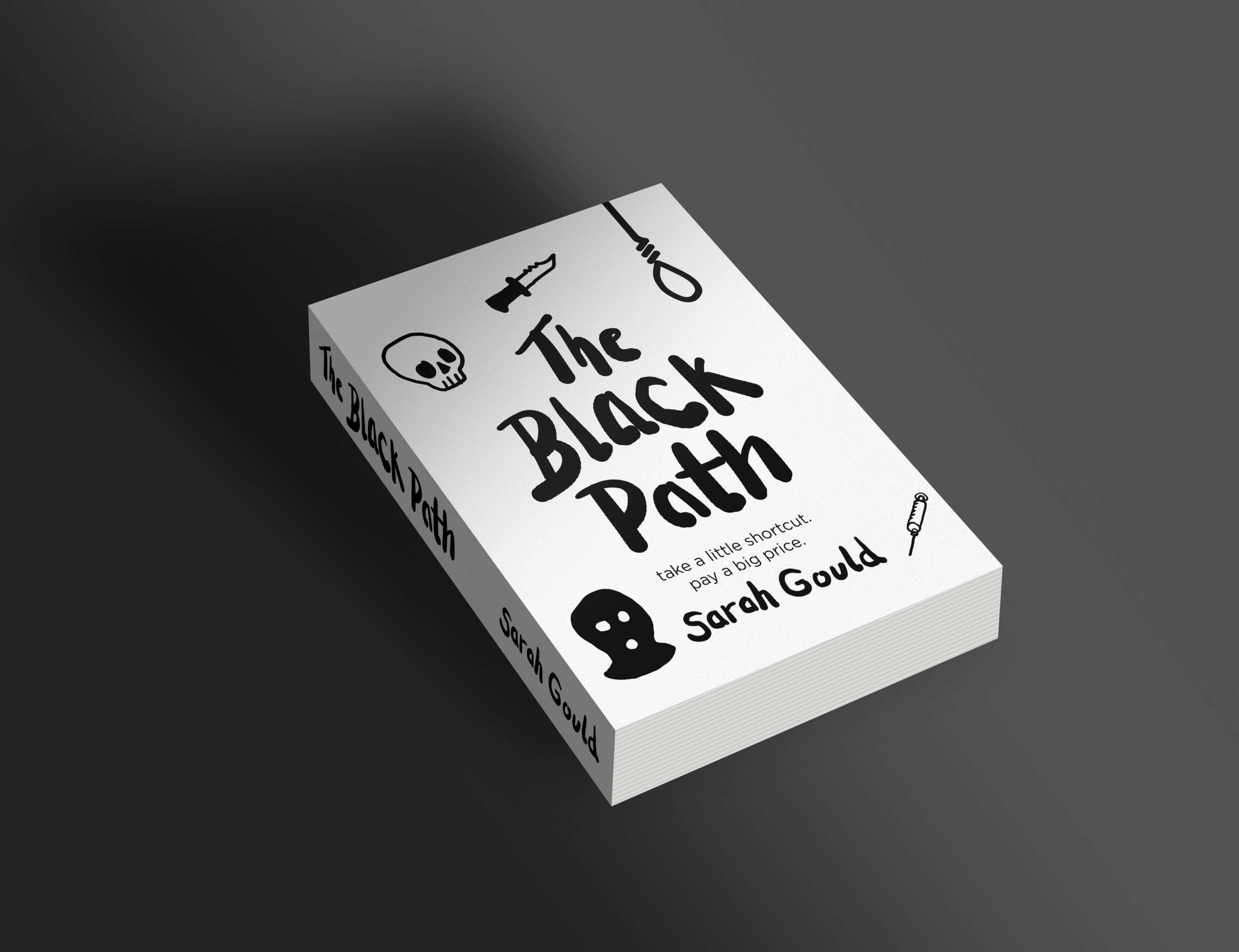 the black path fiction book cover design mockup