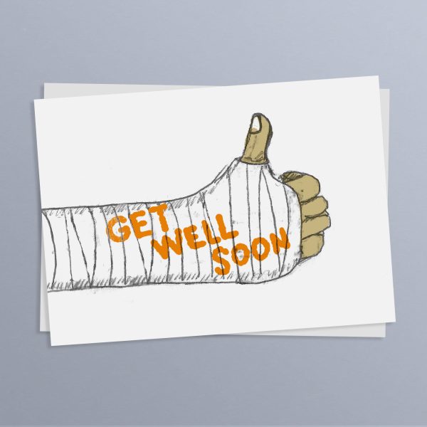 Get Well Soon thumbs up broken arm get well soon card sixsixninenine